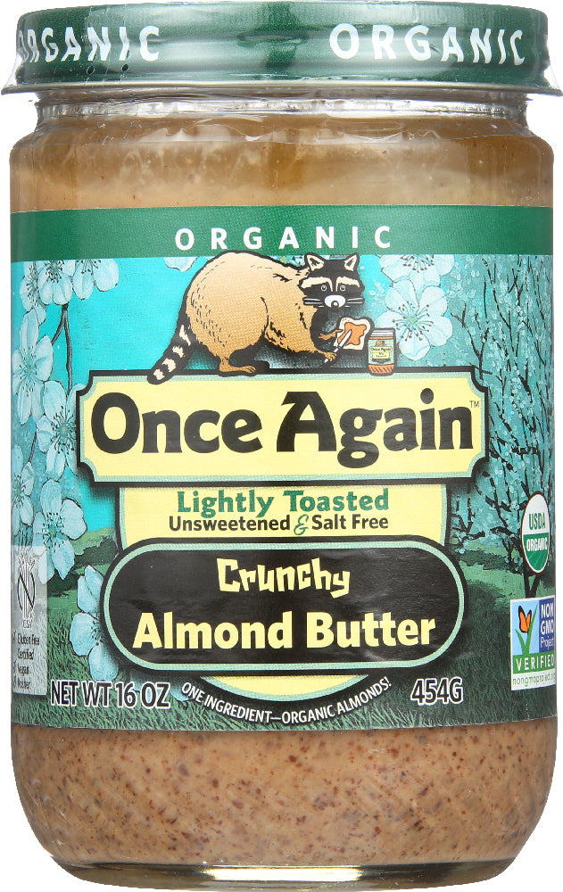 ONCE AGAIN: Nut Butter Almond Crunchy Raw, 16 oz