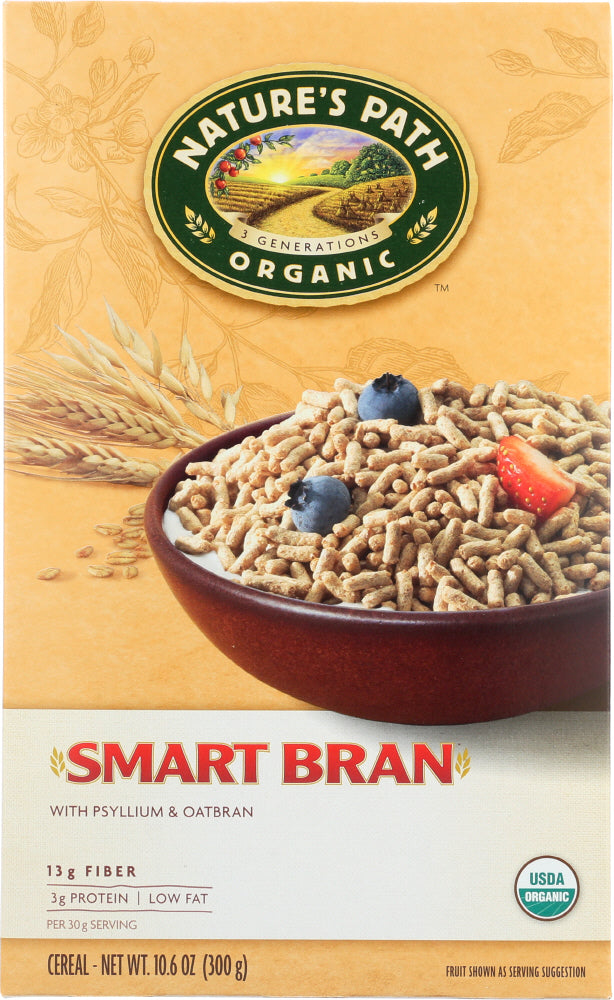 NATURES PATH: Organic Smart Bran Psyllium and Oatbran Cereal, 10.6 oz
