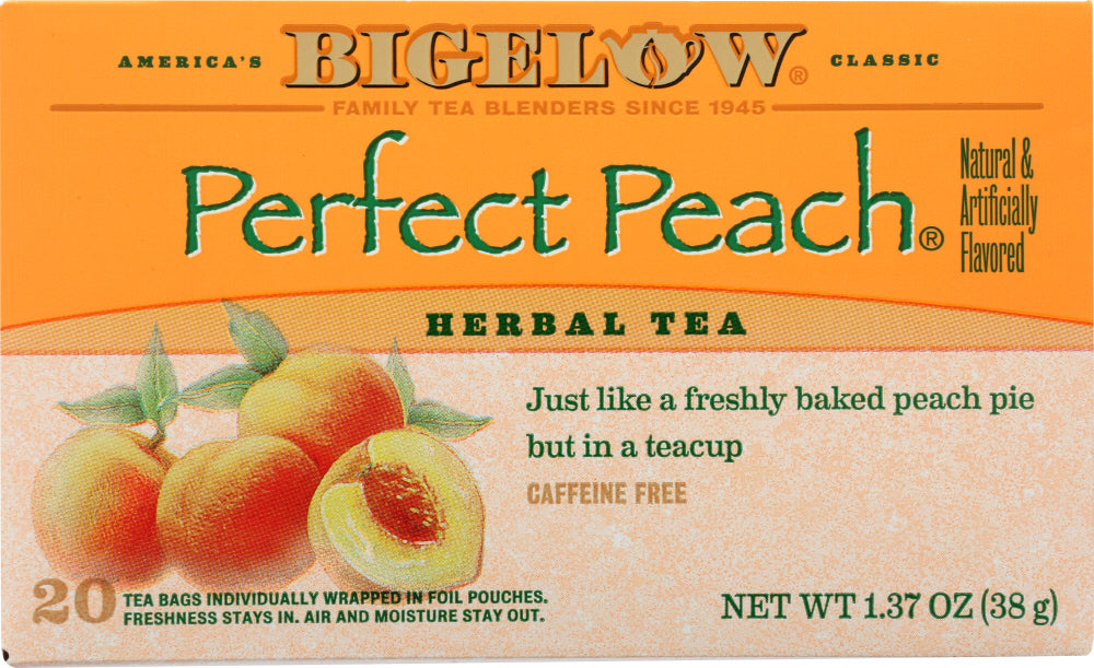 BIGELOW: Herbal Tea Caffeine Free Perfect Peach, 20 Tea Bags