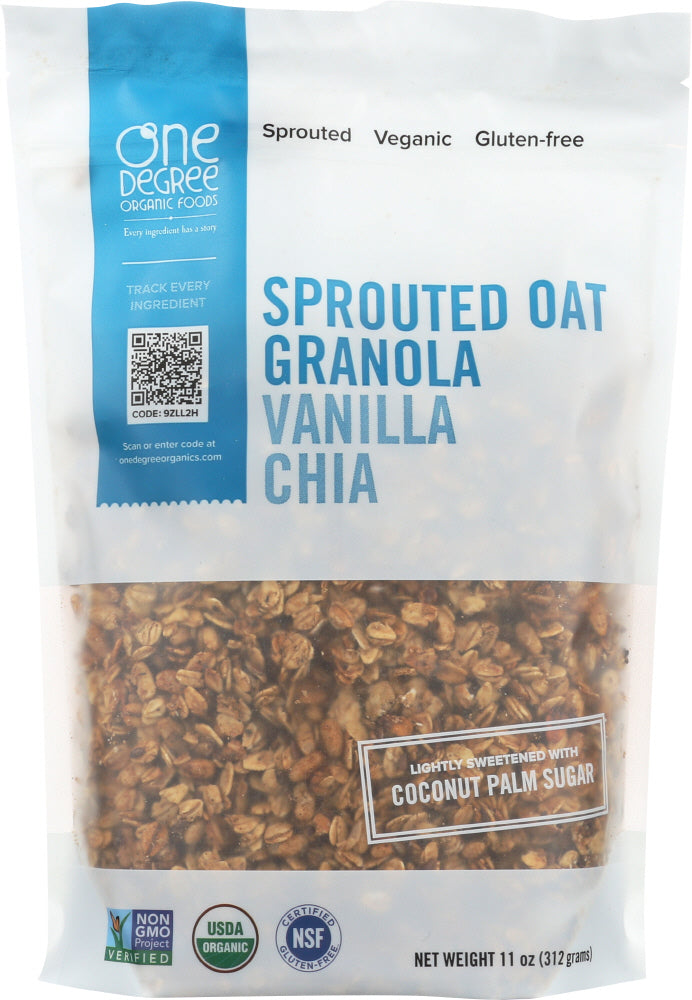 ONE DEGREE: Sprouted Oat Granola Vanilla Chia, 11 oz