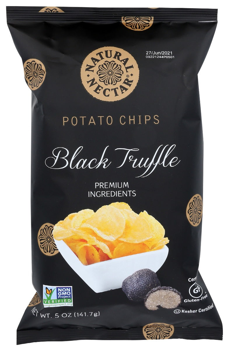 NATURAL NECTAR: Chips Potato Blk Truffle, 5 oz