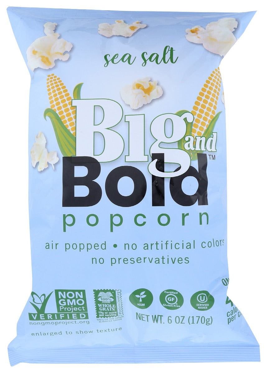 POPTIME BIG AND BOLD: Popcorn Sea Salt, 6 oz