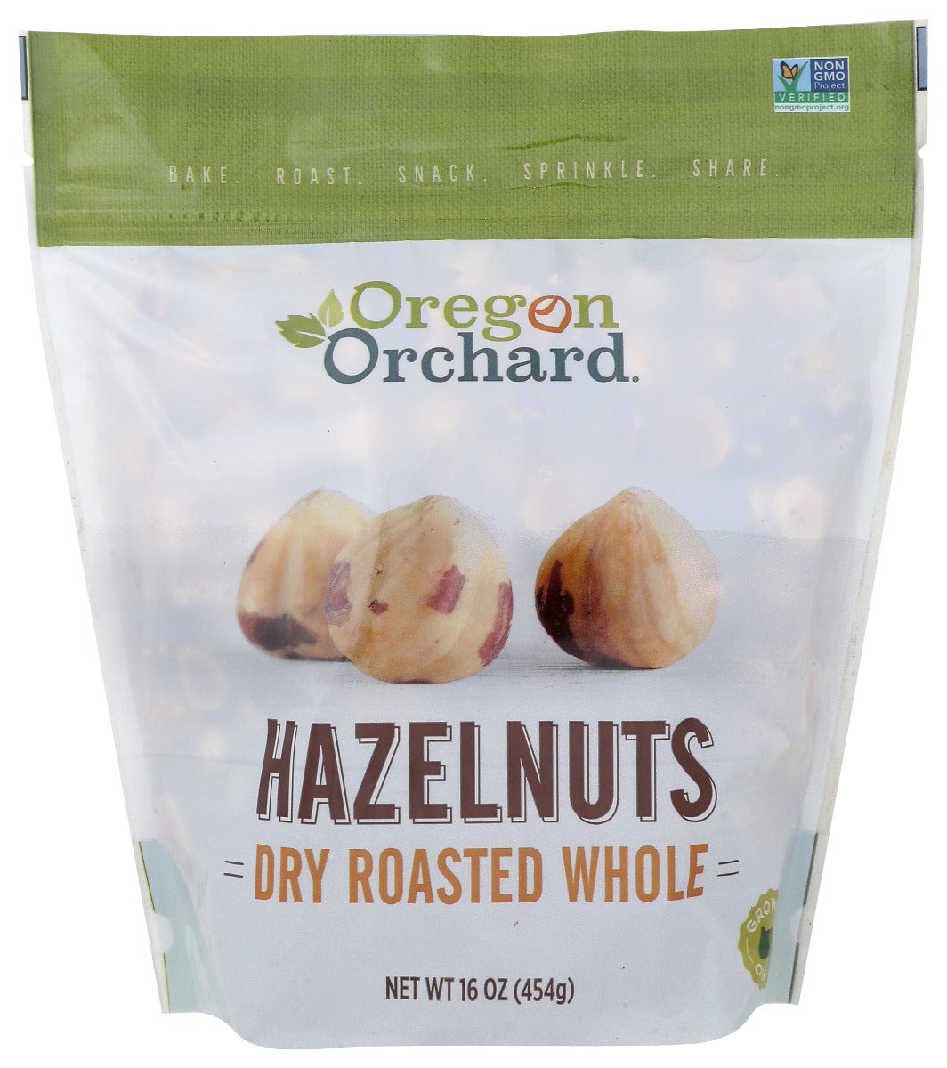OREGON ORCHARD: Hazelnuts Roasted Whole, 16 oz