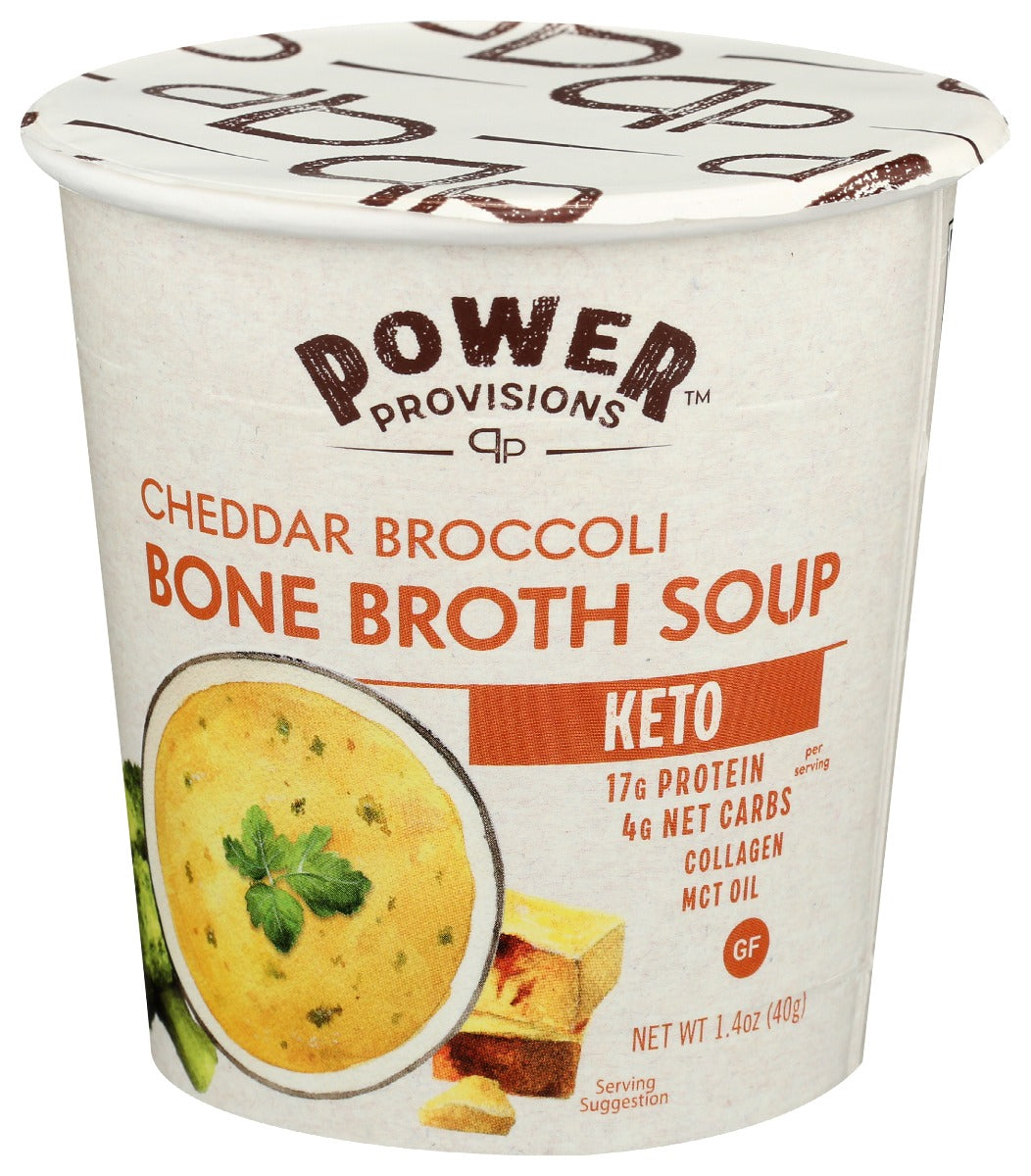 POWER PROVISIONS: Cheddar Broccoli Bone Broth Soup, 1.4 oz