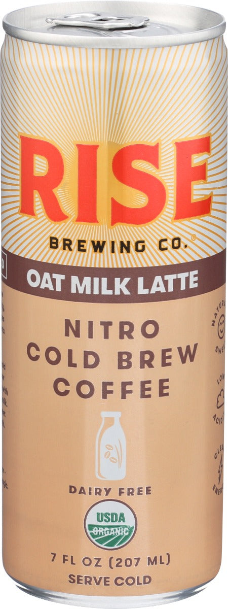 RISE BREWING CO: Nitro Cold Brew Coffee Oat Milk Latte, 7 fo